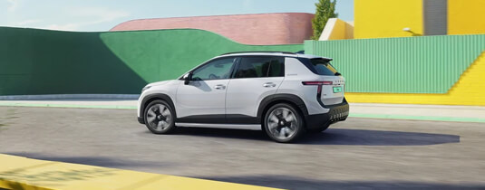 Škoda Epiq podczas jazdy po mieście